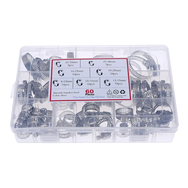 Hose Clamp Assorted - 60Pcs 연료 분사 호스 라인 클램프