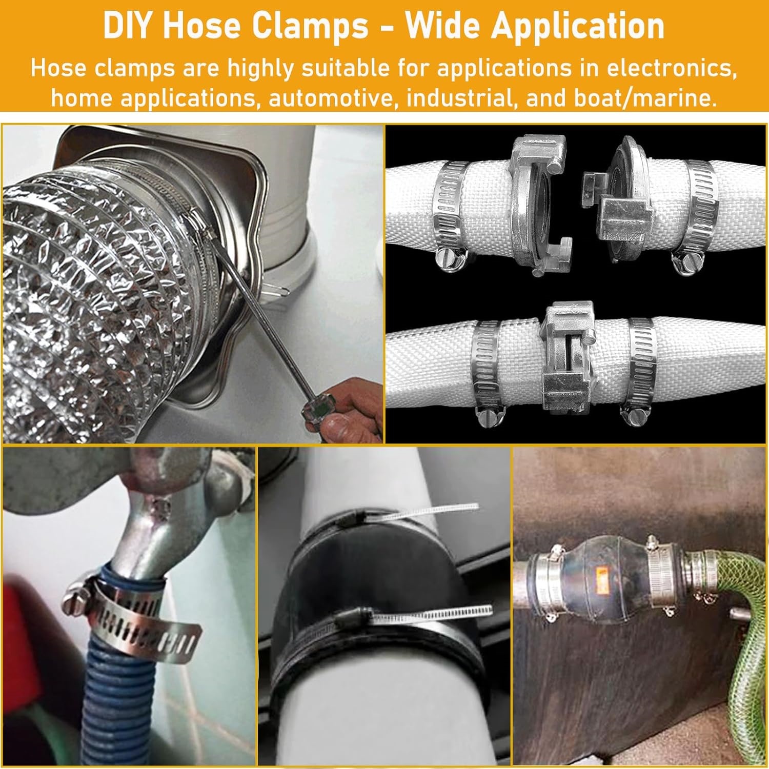 스테인리스 스틸 호스 클램프, 대형 웜 기어 덕트 파이 - Hose Clamp Assorted 리뷰 및 가격