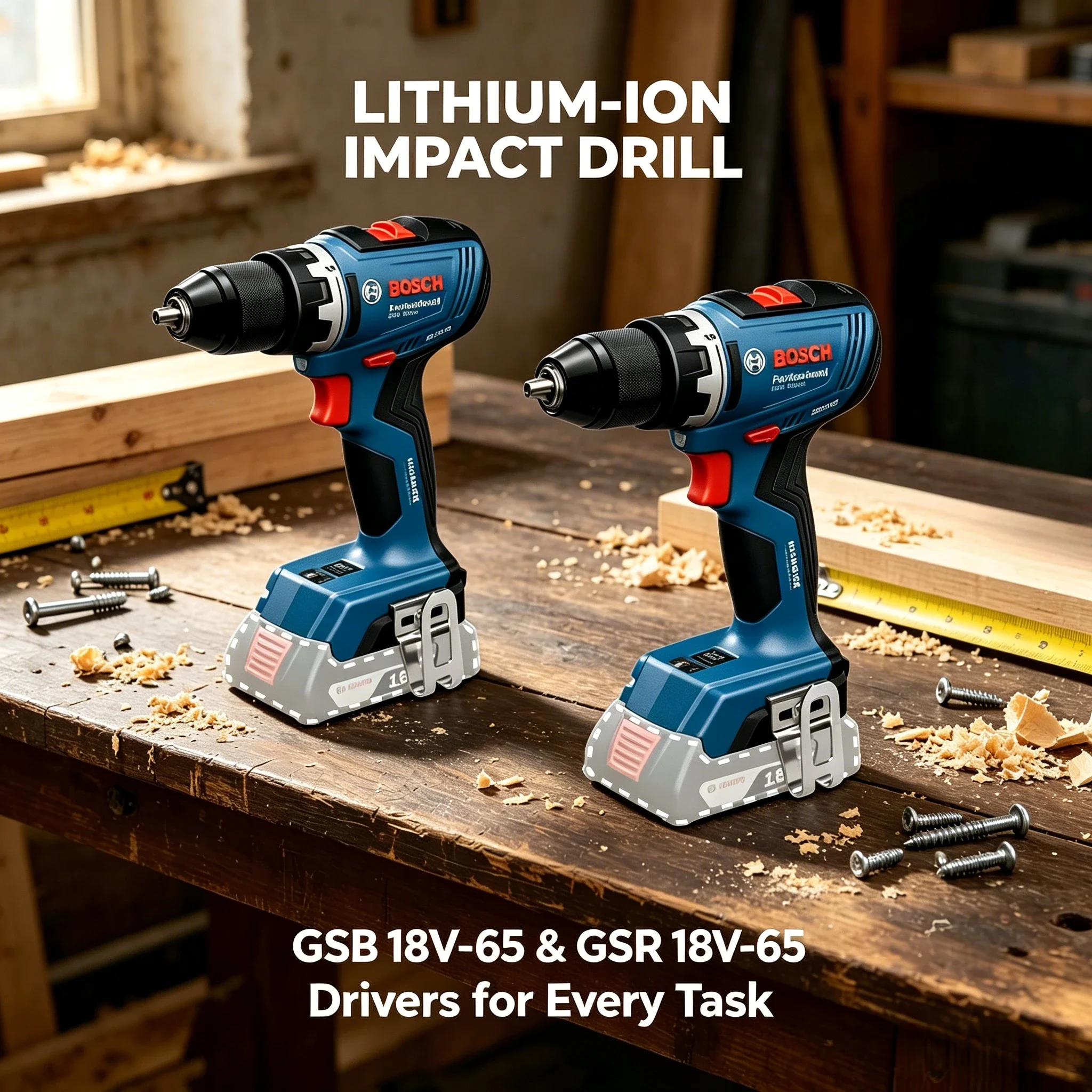 컴팩트 보쉬 GSR 18V-65, GSB 18V-65  - Bosch Drill Gsb 18V 리뷰 및 가격