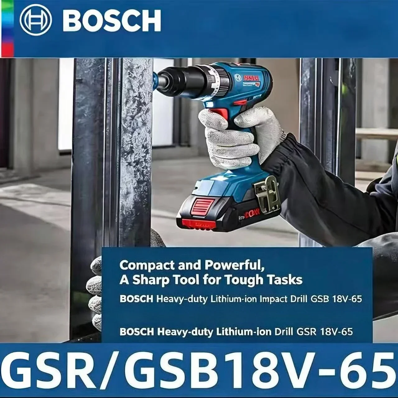 컴팩트 보쉬 GSR 18V-65, GSB 18V-65  - Bosch Drill Gsb 18V 리뷰 및 가격