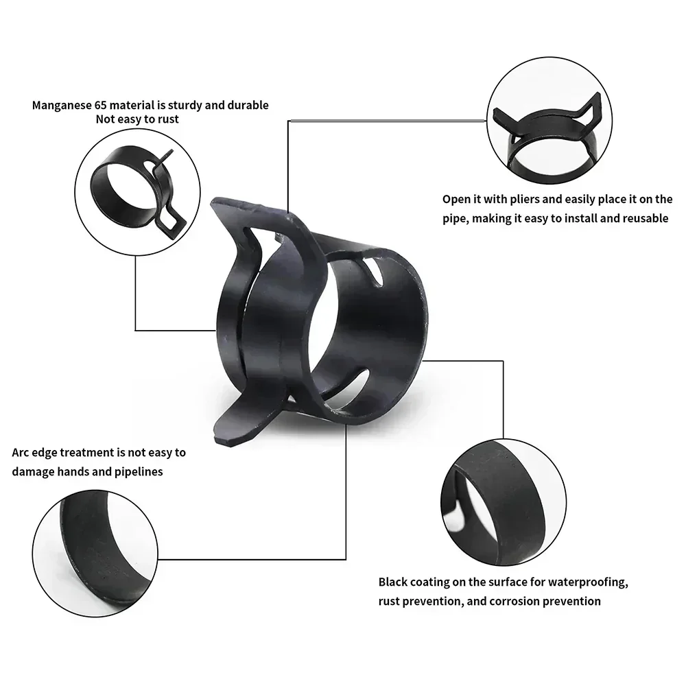 140pcs 6-22mm 검정색 Q673B 진공 스프링 - Hose Clamp Assorted 리뷰 및 가격